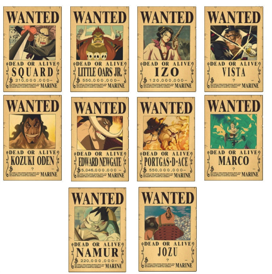 Lot de 10 Posters Wanted - Equipage de Barbe Blanche